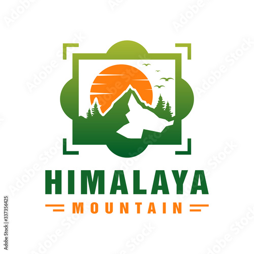 Himalayan mountain vector logo