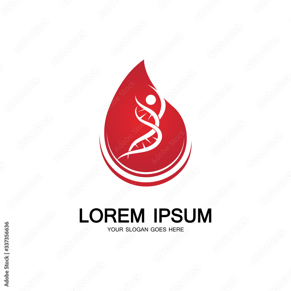 Blood DNA genetic icon sign logo Blood DNA genetic icon sign logo