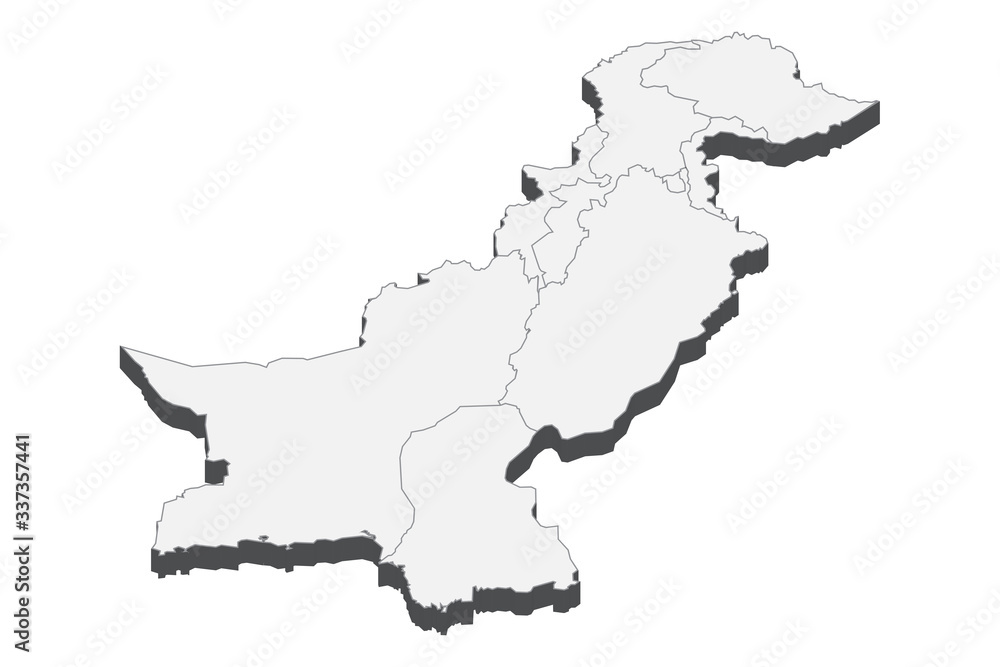 3D map illustration of Pakistan Stock Vector | Adobe Stock