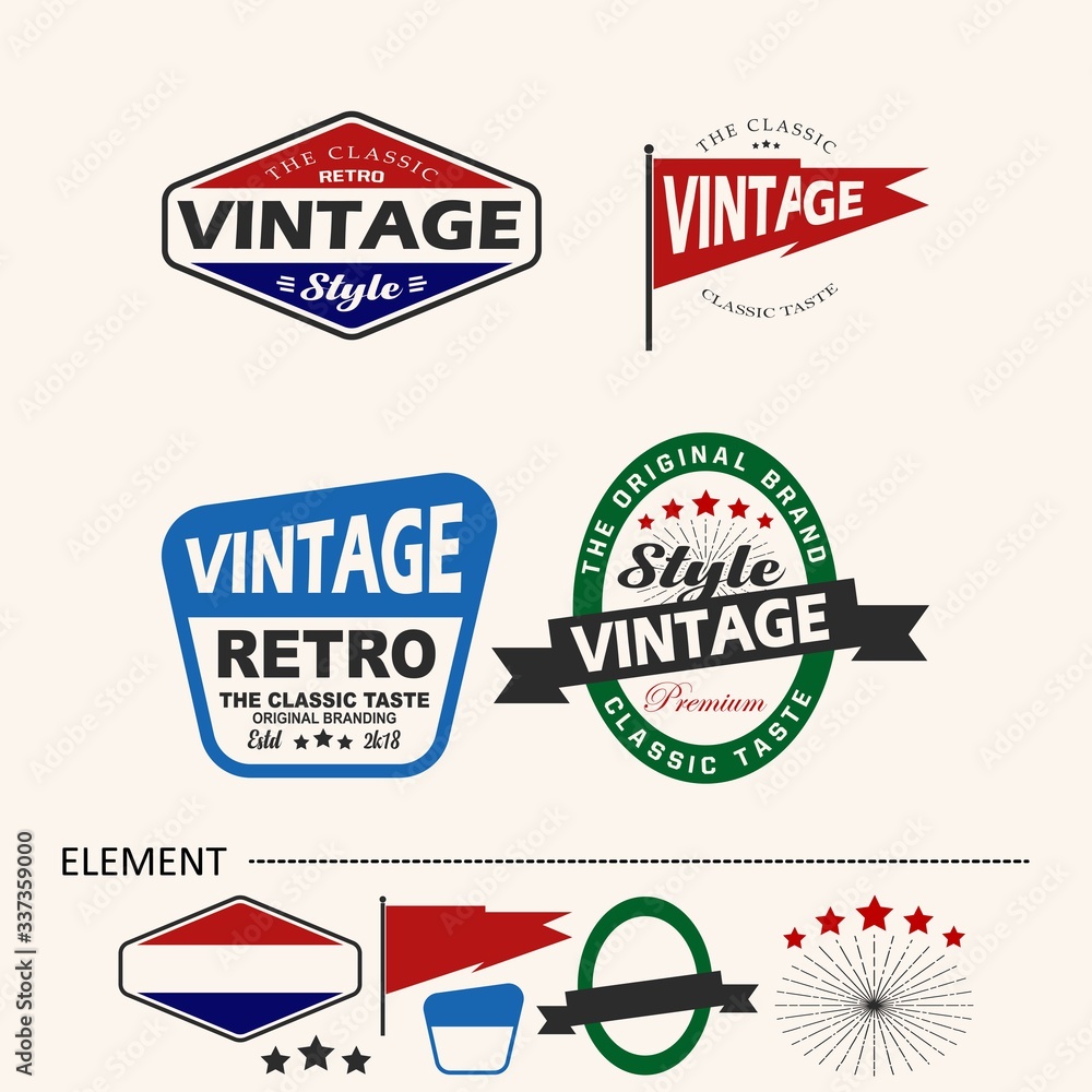 set of vintage retro labels. red, blue and green classic ribbons banners group with place for your text. Ribbons for design, business, logo, cards. vector