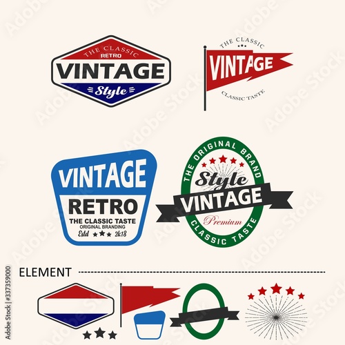 set of vintage retro labels. red  blue and green classic ribbons banners group with place for your text. Ribbons for design  business  logo  cards. vector