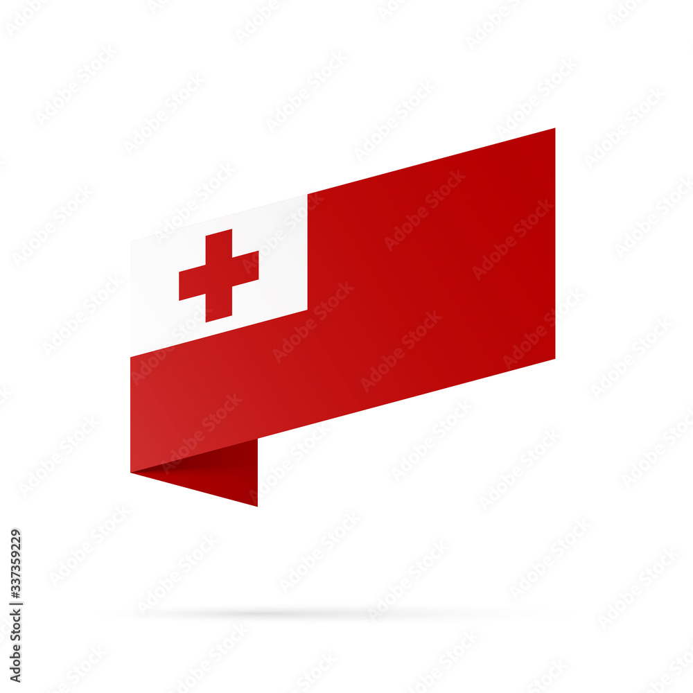 Tonga flag state symbol isolated on background national banner. Greeting card National Independence Day of the kingdom of Tonga. Illustration banner with realistic state flag. Tonga flag state symbol isolated on background national banner. Greeting card National Independence Day of the kingdom of Tonga. Illustration banner with realistic state flag.
