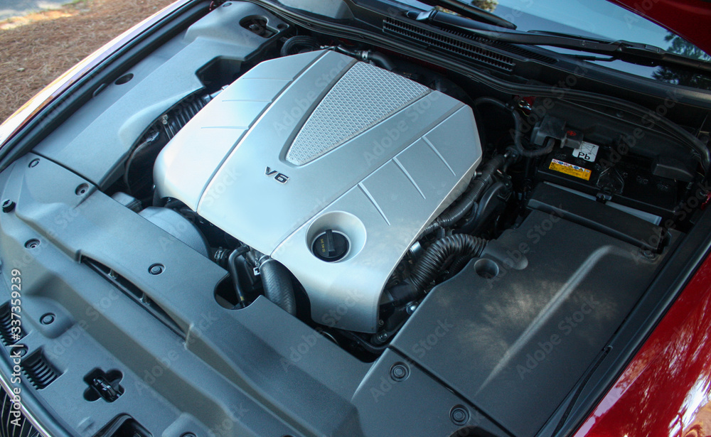 Fototapeta premium Modern V6 engine