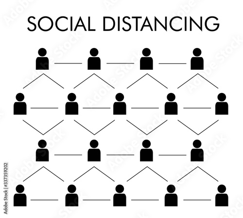 Illustration vector design of social distance