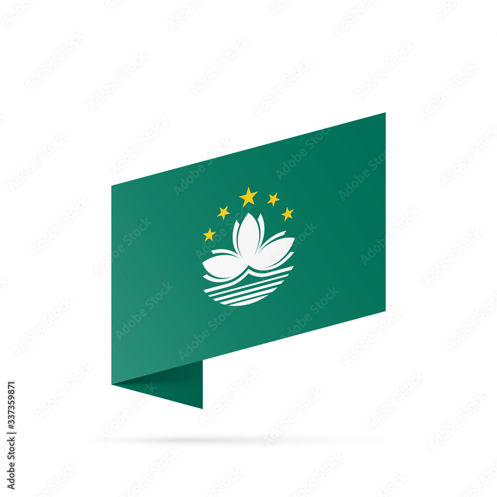 Macau flag state symbol isolated on background national banner. Greeting card National Day of the Macao Special Administrative Region People's Republic of China. banner realistic state flag of MSAR. Macau flag state symbol isolated on background national banner. Greeting card National Day of the Macao Special Administrative Region People's Republic of China. banner realistic state flag of MSAR.