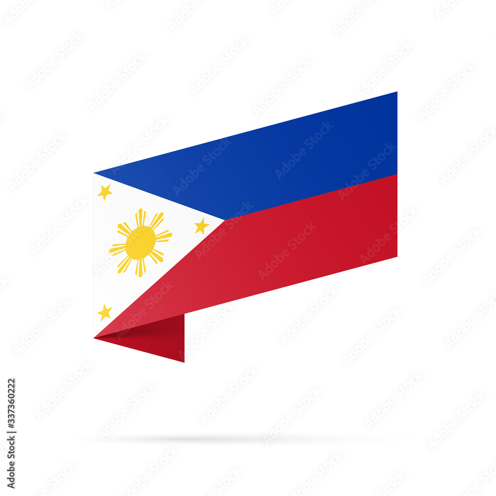 Philippines flag state symbol isolated on background national banner. Greeting card National Independence Day of the Republic of the Philippines. Illustration banner with realistic state flag. Philippines flag state symbol isolated on background national banner. Greeting card National Independence Day of the Republic of the Philippines. Illustration banner with realistic state flag.
