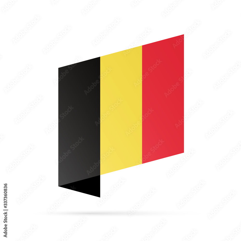 Belgium flag state symbol isolated on background national banner. Greeting card National Independence Day of the Kingdom of Belgium. Illustration banner with realistic state flag. Belgium flag state symbol isolated on background national banner. Greeting card National Independence Day of the Kingdom of Belgium. Illustration banner with realistic state flag.