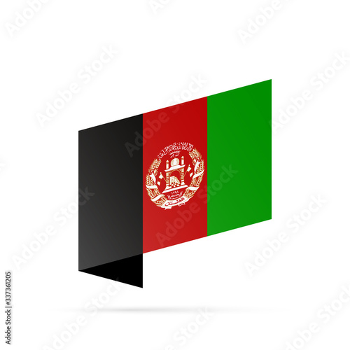 Afghanistan flag state symbol isolated on background national banner. Greeting card National Independence Day of the Islamic Republic of Afghanistan. Illustration banner with realistic state flag.