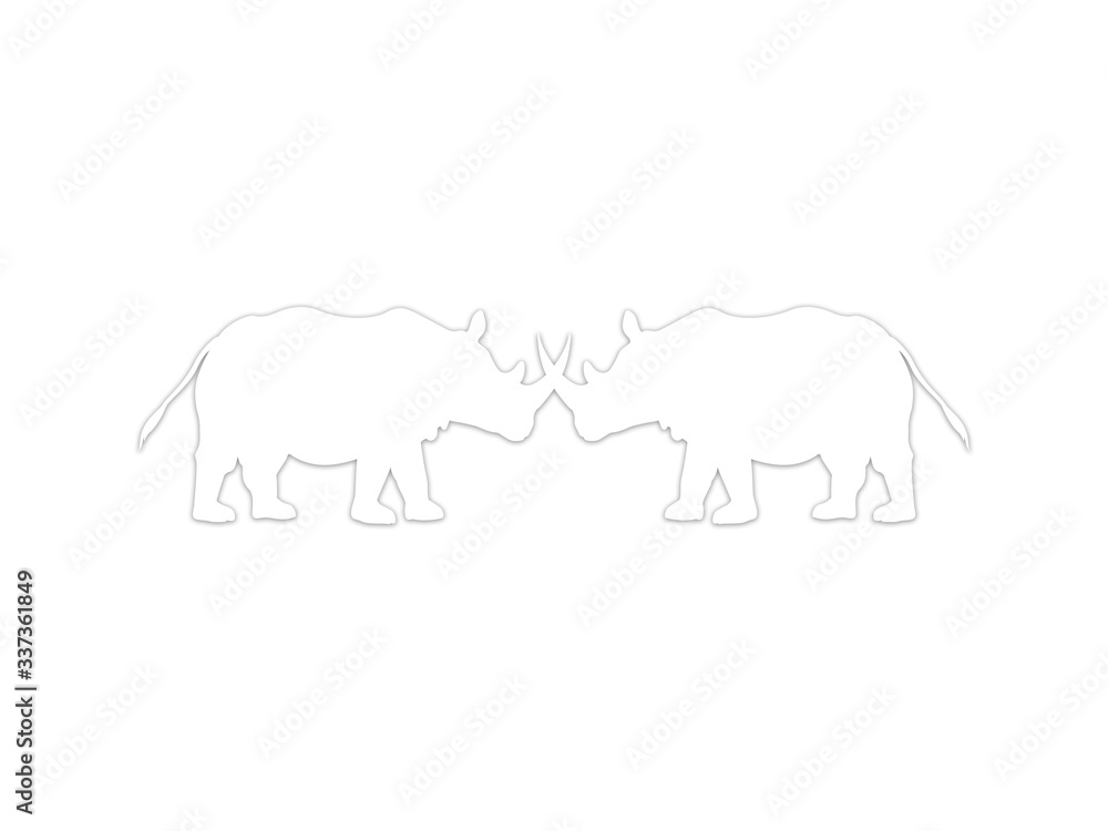 Fototapeta premium vector illustration of a white rhino