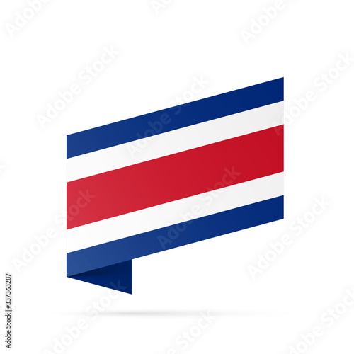 Costa Rica flag state symbol isolated on background national banner. Greeting card National Independence Day of the Republic of Costa Rica. Illustration banner with realistic state flag.