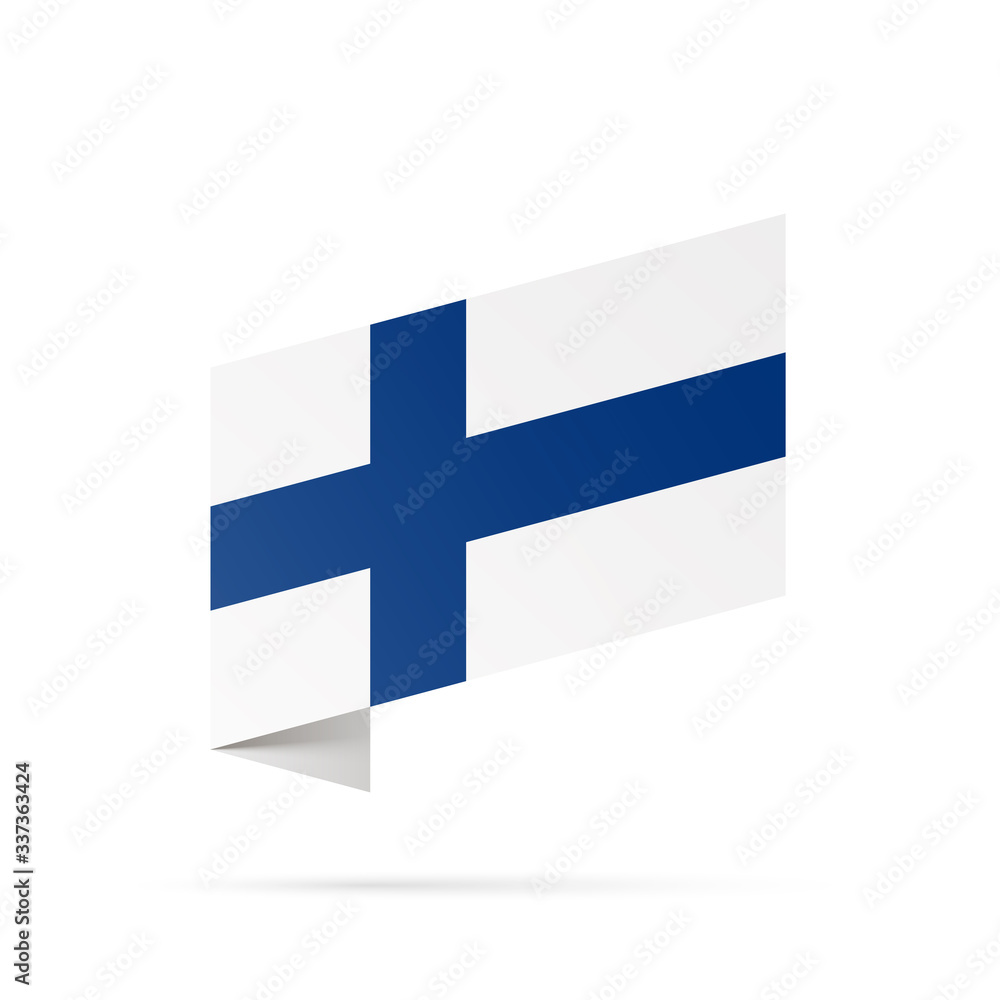 Finland flag state symbol isolated on background national banner. Greeting card National Independence Day of the Republic of Finland. Illustration banner with realistic state flag. Finland flag state symbol isolated on background national banner. Greeting card National Independence Day of the Republic of Finland. Illustration banner with realistic state flag.