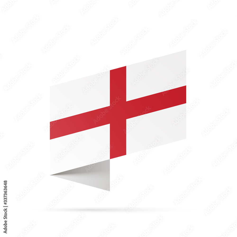 Fototapeta premium England flag state symbol isolated on background national banner. Greeting card National Independence Day of the part of the United Kingdom. Illustration banner with realistic state flag.