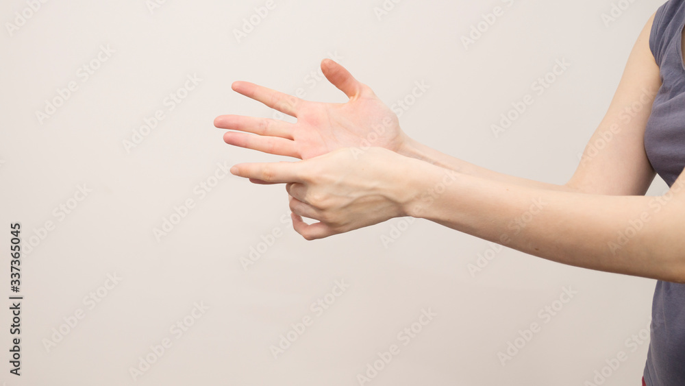 Parkinson's disease symptoms. Close up of tremor (shaking) hands of Middle-aged women patient with Parkinson's disease. Mental health and neurological disorders. Parkinson's disease symptoms. Close up of tremor (shaking) hands of Middle-aged women patient with Parkinson's disease. Mental health and neurological disorders.