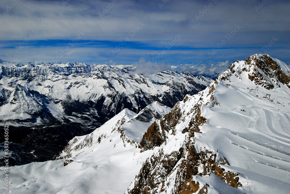 Krajobraz alpejski, widok z Kitzsteinhorn