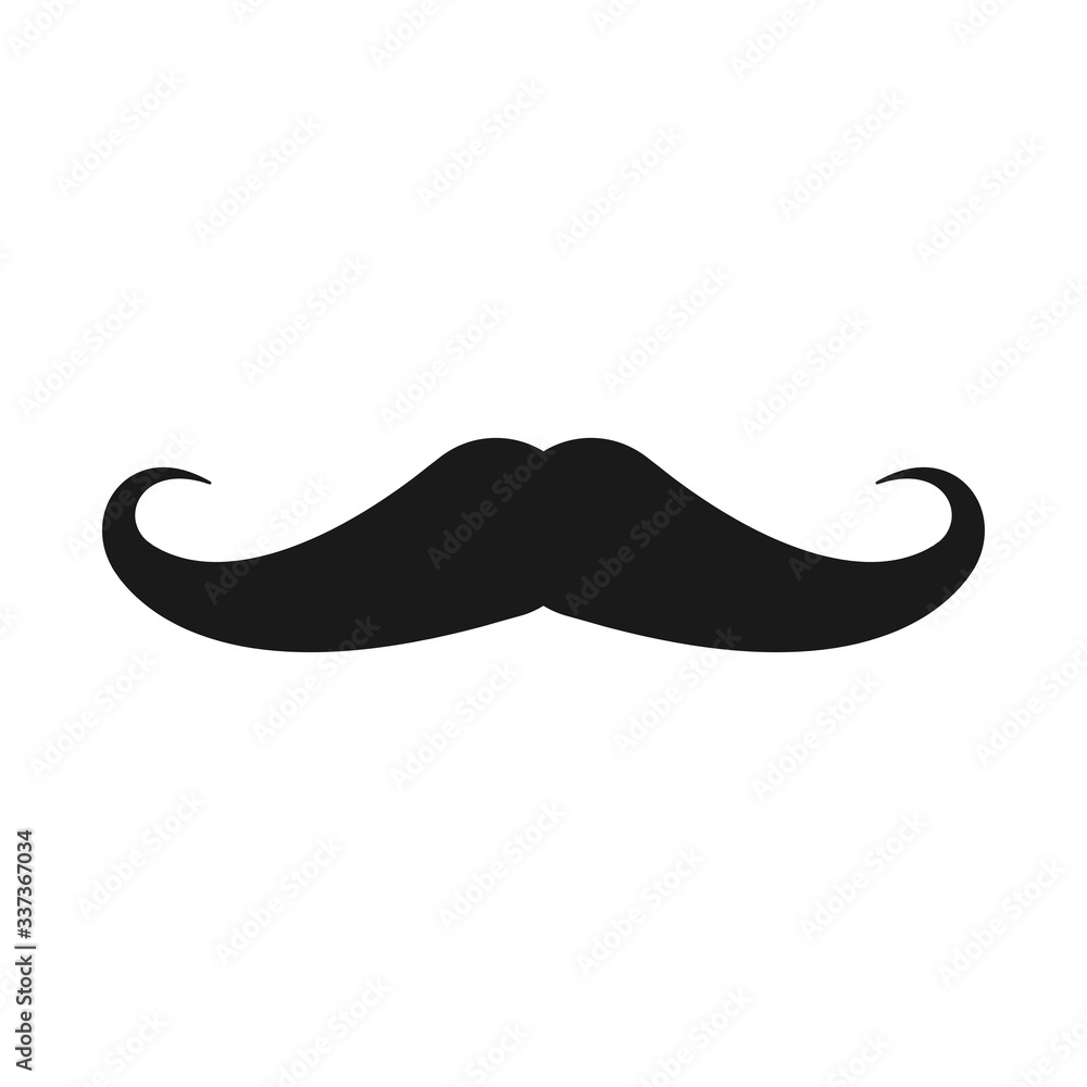 mustache icon in trendy flat design mustache icon in trendy flat design