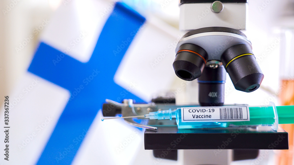 The closer look of the microscope with the coronavirus vaccine COVID-19 The closer look of the microscope with the coronavirus vaccine COVID-19