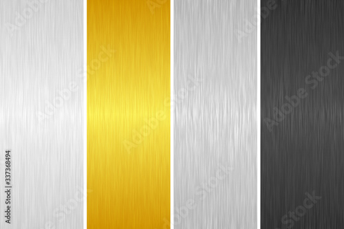 Vector set of brushed metal textures for your design.