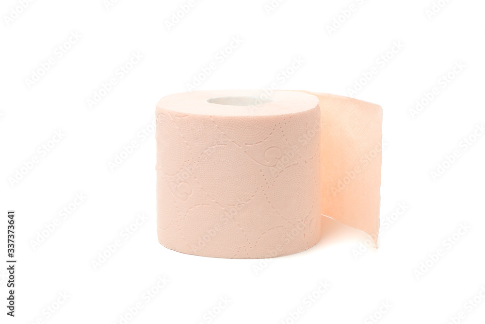 Single toilet paper isolated on white background Single toilet paper isolated on white background