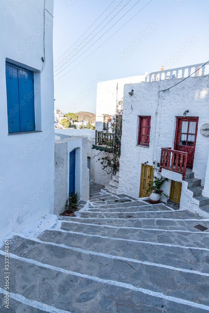 Obraz premium Stairs between houses in Trypti village