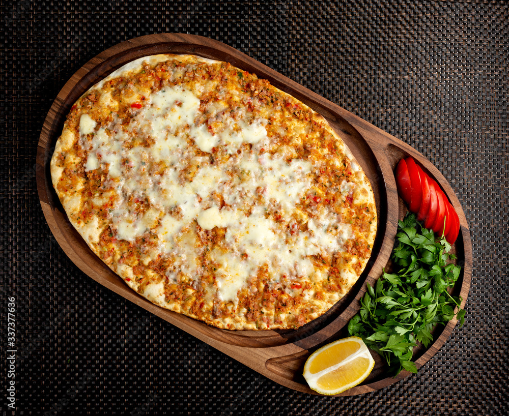 lahmajun with stuffed meat and cream cheese lahmajun with stuffed meat and cream cheese