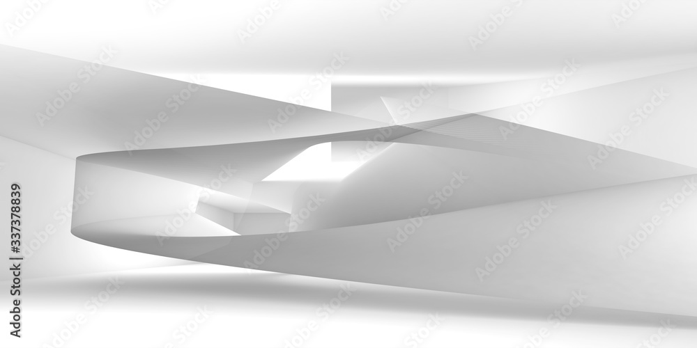 Abstract white digital background with soft shapes