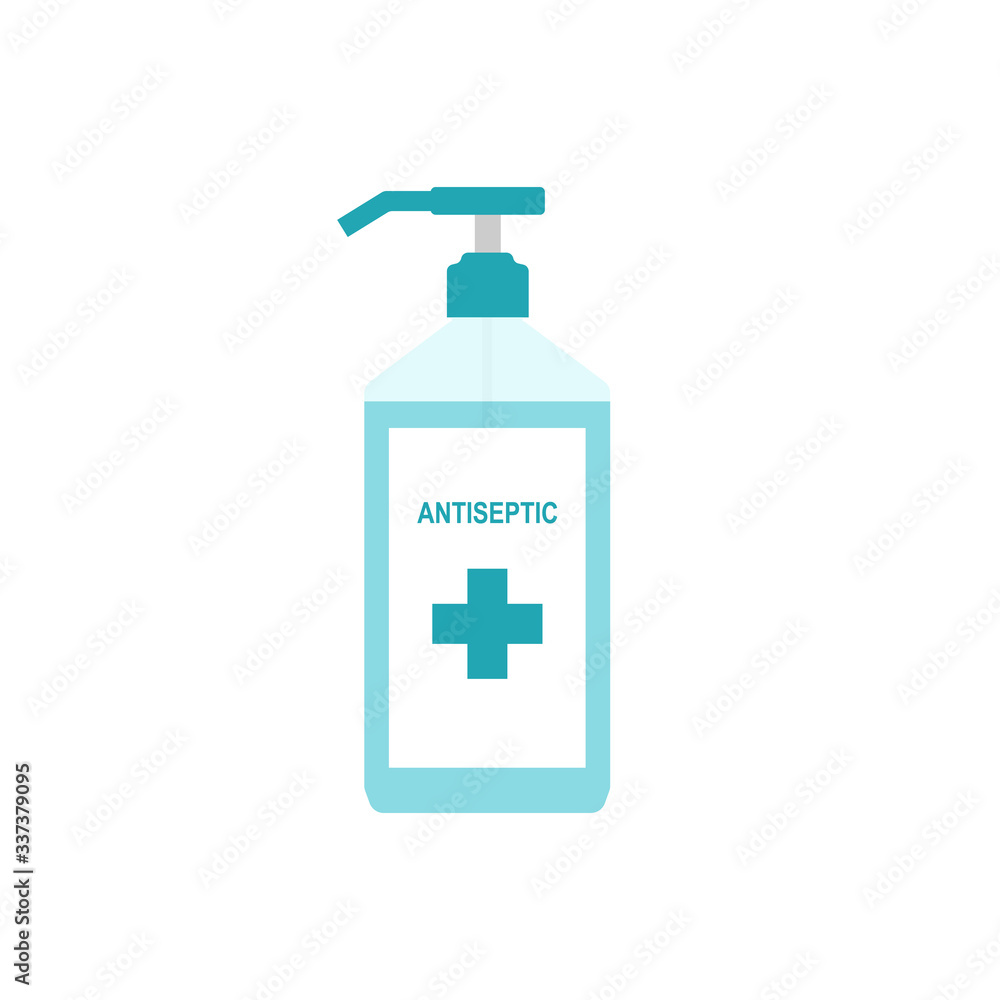 Antiseptic bottle icon flat style Antiseptic bottle icon flat style