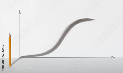 Flatten curve COVID-19 virus pandemic pencil shadow photo
