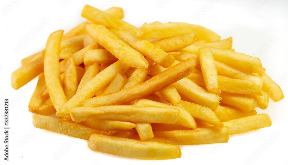 french fries on an isolated background french fries on an isolated background