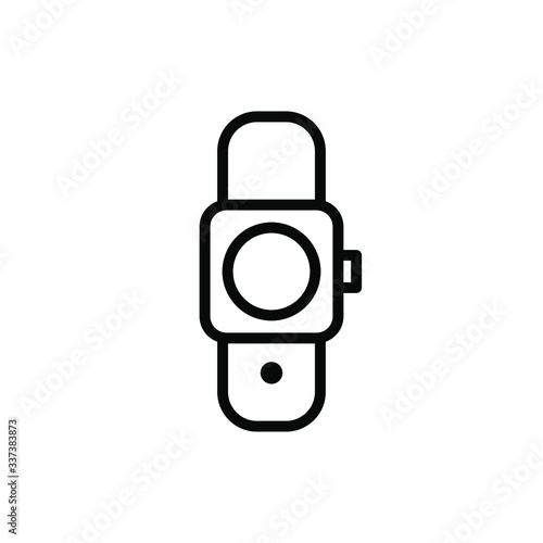 Smartwatch icon Best Logo Design Template Simple , Logo Emblem Isolated Illustration Outline Solid Background White 