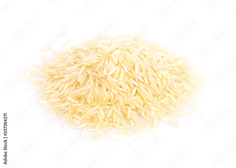 rice  isolated on white background - obrazy, fototapety, plakaty 