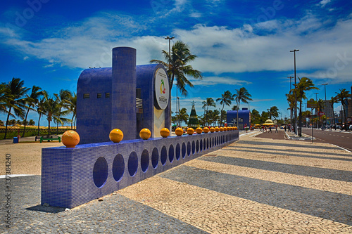 Aracaju,Sergipe , Brazil-14/12/2019:  the brazilian beach Orla de Atalaia on the avenue Santos Dumont photo