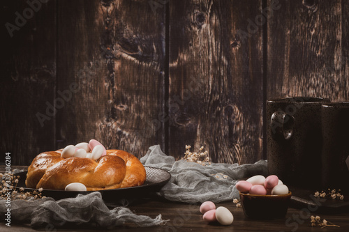 Easter folar with sugar almonds photo