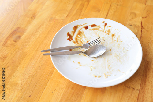 Empty dish after eating in daily life 