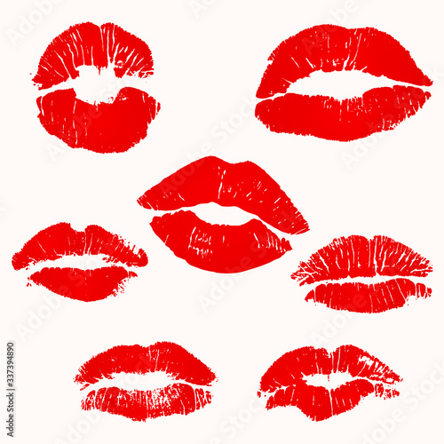 Sexy colorful womens vector lips collection. 