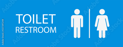 Toilet Restroom WC Sign Signboard Vector Illustration