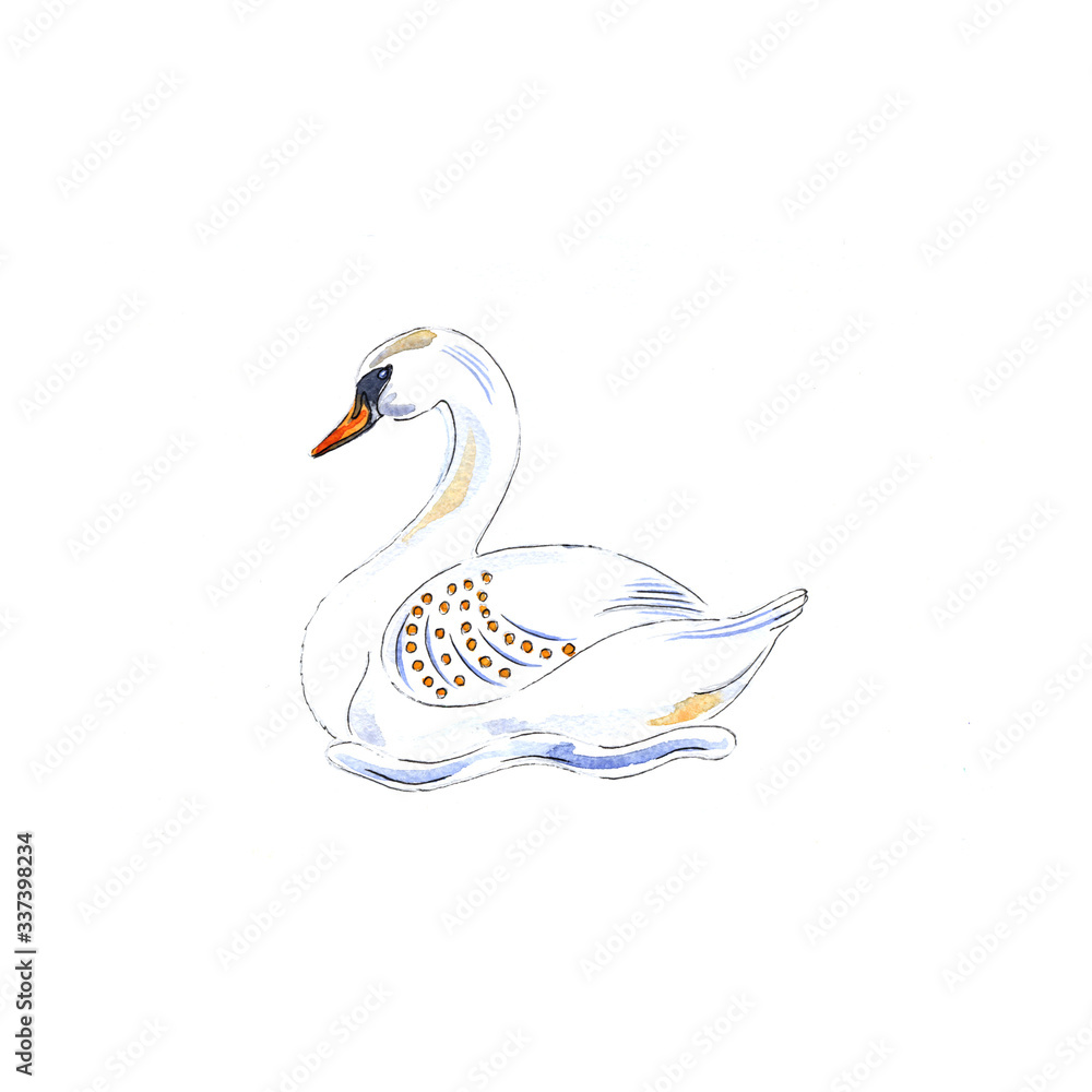 Naklejka premium Swan Swimming for 12 Days of Christmas Charms