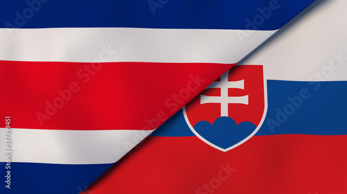 Photography The flags of Costa Rica and Slovakia