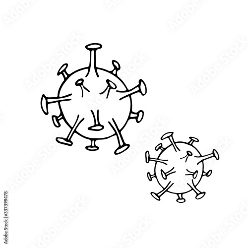 Hand-drawn virus. Vector image for web, flyers, booklets.