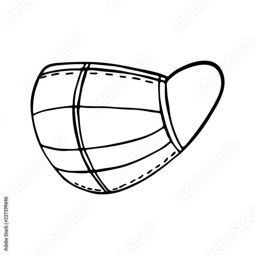 Hand-drawn face mask. Vector illustration for web, booklets, flyers.