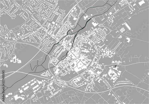 map of the city of Canterbury, Kent, South East England, England, UK