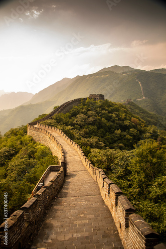 A moody golden afternoon at the Great Wall of China near Beijing.