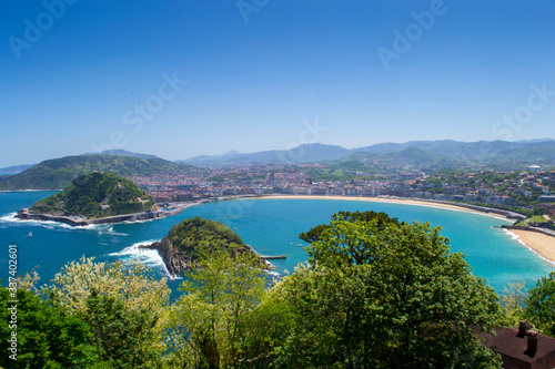 View on San Sebastian on a sunny day with clear sky