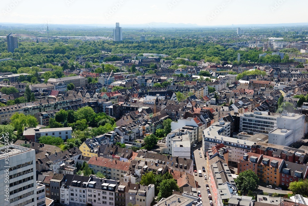 Obraz premium Bird eye view over Cologne city center, Germany