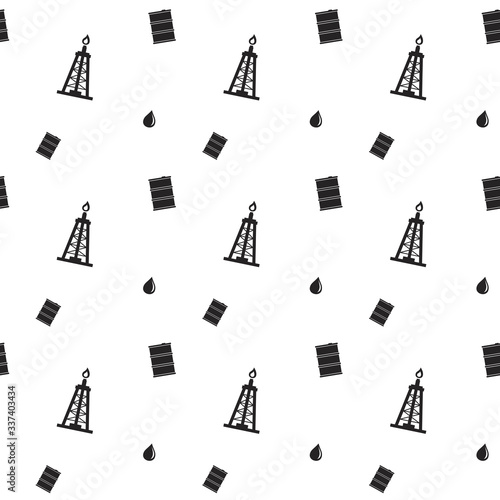 Oil And Gas Industry Dark Seamless Pattern