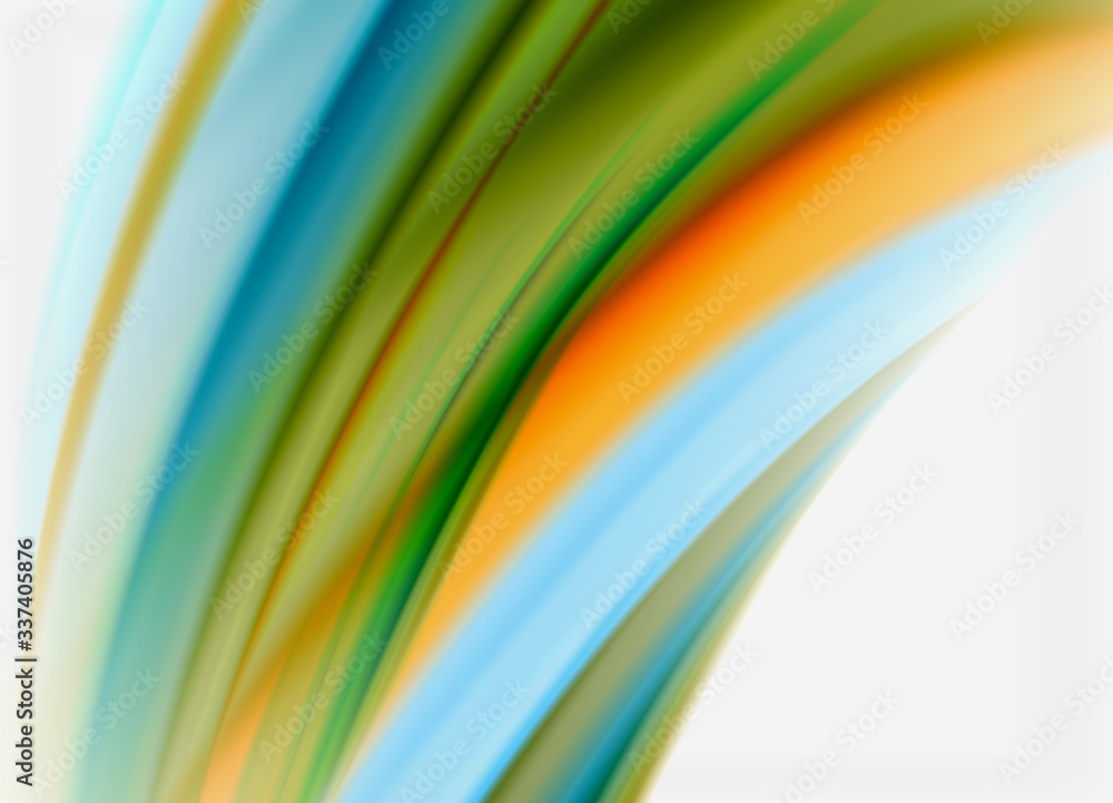 Wave lines abstract background, smooth silk design with rainbow style colors. Liquid fluid color waves. Vector Illustration Wave lines abstract background, smooth silk design with rainbow style colors. Liquid fluid color waves. Vector Illustration