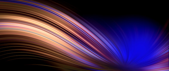 High speed fast advance curve technology evolution concept, Curved light tech trail abstract background