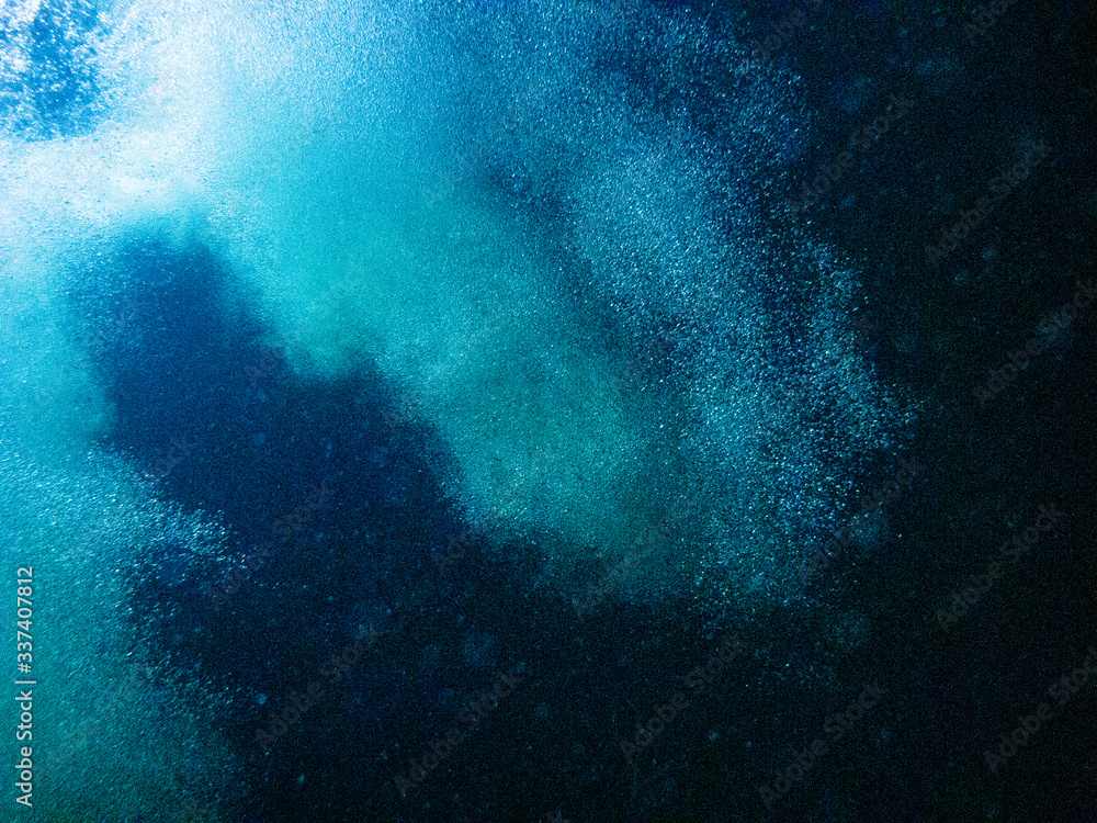 Fototapeta premium Underwater photography of splashing bubble.