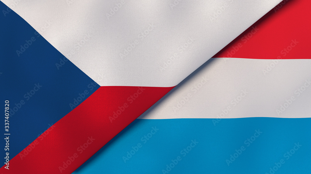 The flags of Czech Republic and Luxembourg. News, reportage, business background. 3d illustration The flags of Czech Republic and Luxembourg. News, reportage, business background. 3d illustration