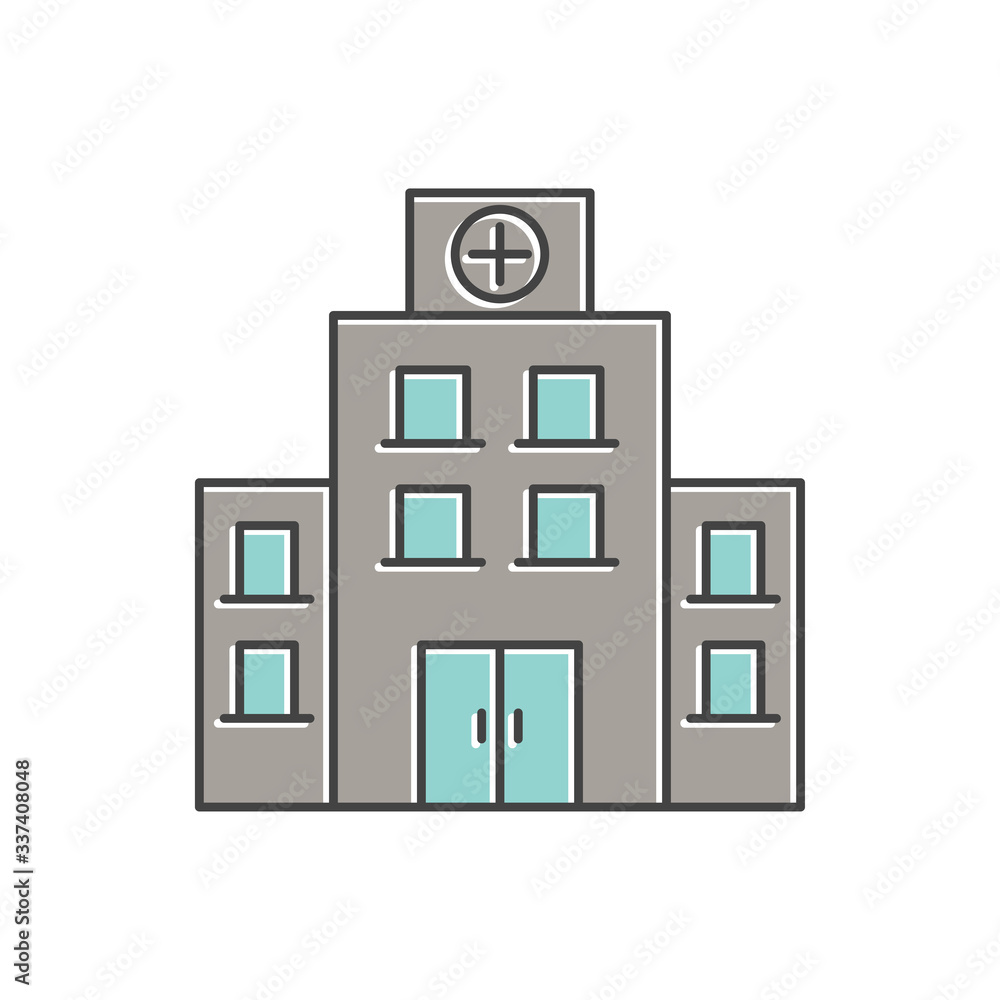 building vector icon, hospital icon in trendy flat style building vector icon, hospital icon in trendy flat style