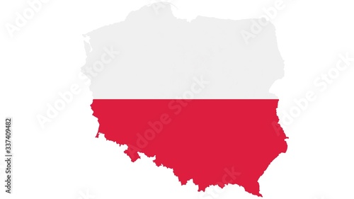 Poland  map with flag texture on  white background  illustration textured   Symbols of Poland  for advertising  promote  TV commercial  ads  web design  magazine  news paper  report